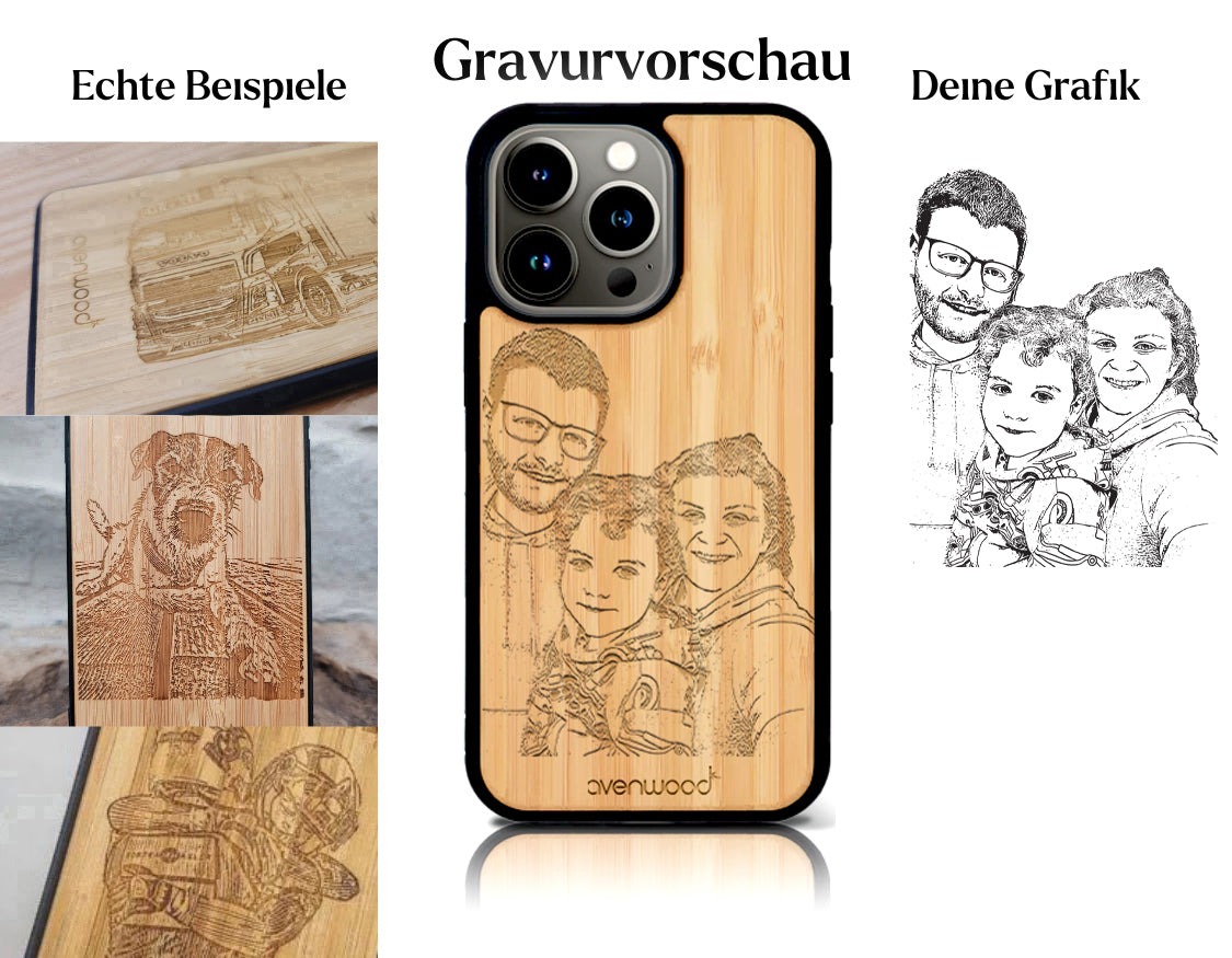 INDIVIDUELL iPhone 14 Pro Max Bambus-Kunststoff